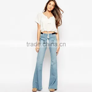 Denim Fashion Custom Loose Wide-legged Jeans New Designs Photos thumbnail-4