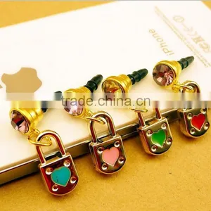 New Design Handbag Earphone Dustplug Charm for Girls Anti Dust Plug With Crystals thumbnail-2