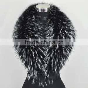 Myfur Red Color Customized Raccoon Fur Trim Hood Collar For Winter Coat thumbnail-3