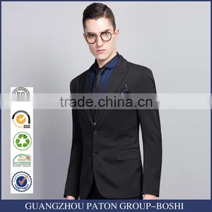 Formal Business Mens Slim Fits Blazer Business Black thumbnail-1