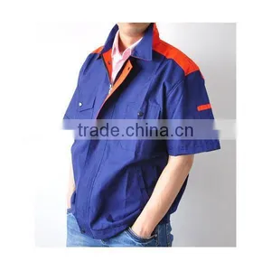 Short Sleeve Zip Front Work Uniform Shirt thumbnail-1