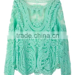 Latest Summer Lace Blouse Fashion Blouses for Middle Aged Women thumbnail-6
