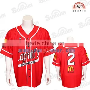 Short Sleeveless Buttons Custom Baseball Jersey for Men thumbnail-2