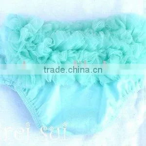 Baby Aqua Blue Ruffles Chiffon Bloomers Panties T88 thumbnail-1