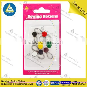 Silver Color Spring Type High Tension Metal Button Collar Extenders in Different Colors Crystal Mounted for Easy Fixing thumbnail-1