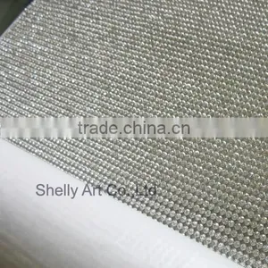 A Grade Iron on Rhinestone Mesh Hot Fix Rhinestone Sheet Crystal Mesh 3MM SS10 Clear thumbnail-1