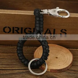 Punk Men PU Leather Keyring Keychain Key Ring Chain Keyfob,Llavero thumbnail-3