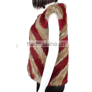YR595 Newest Fashion Rabbit Knit Fur Vest/Real Fur Clothing thumbnail-2