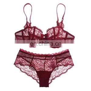 New Europe and Sexy Lace Thin Cup Bra Set Underwear Women Bra thumbnail-2