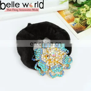 Korean Style Flower Rhinestone Elastic Hairband for Girls thumbnail-1
