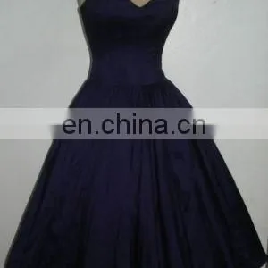 Free Shipping V-Neck Taffeta A-Line Navy Blue Cocktail Dresses thumbnail-1