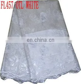 High Quality African French Lace/organza Lace/sequin Lace (FL457) thumbnail-5