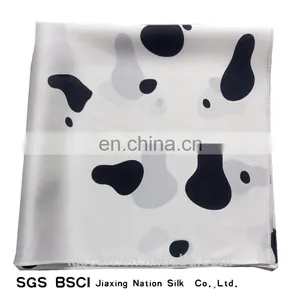 100% Silk Cow Printing Small Handkerchief thumbnail-2
