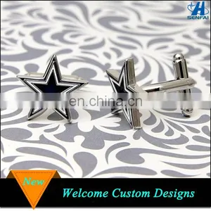 Jewelry Manufacturer Cheap Custom Enamel Star Shape Sports Cufflink for Men thumbnail-1