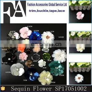 Fancy Handmade Sequin Bead Flower Patches for Garment Decoration thumbnail-1