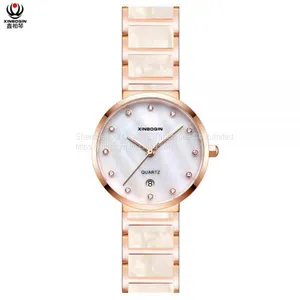 XINBOQIN Factory Original Brand Luxury Custom LOGO Latest Model Quartz Waterproof Acetate Women's Watch thumbnail-4