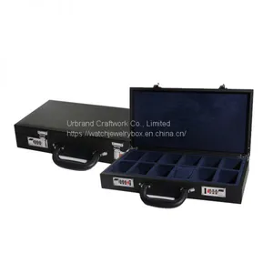 Custom Logo PU Leather 12 Slots Watch Display Suitcase for Watch Storage With Lock thumbnail-1