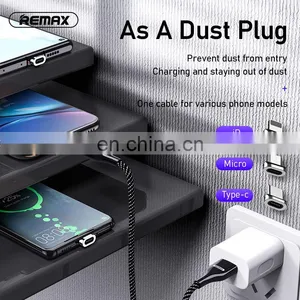 Remax RC-158 Two-color Braided Zinc Alloy Shell Mobile Phone Fast Charging Cable Fast Data Magnetic Charging Cable thumbnail-3