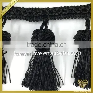 2016 Hot Sale Silk Cord Tassel Trim Fringe for Curtain FT-011 thumbnail-2