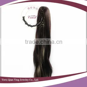 Claw Clip Brown Curly Weave Synthetic Ponytails Hairpieces thumbnail-2