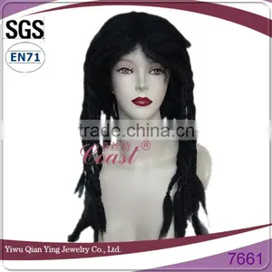 Lady's Fake Black Synthetic Spring Curl Braid Hair Wig thumbnail-1