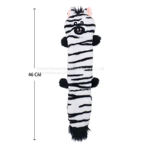 Durable Simulation Animal Plush No Stuffing Cow Giraffe Zebra Chew Resistance Squeaky Plush Pet Dog Toy thumbnail-2
