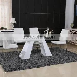 Modern Wooden Table and Leather Chair Dining Set Quality Choice thumbnail-1