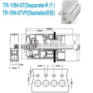 Electrical Feedthrough Terminal Block Connectors With Feed-Through thumbnail-2