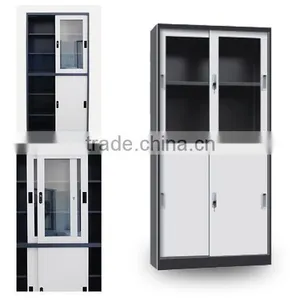 (DL-GC2)Metal Bookcase With Glass Sliding Doors/ Sliding Glass Door Filing Cabinet/Steel Lockable Files Cabinet With Glass Door thumbnail-5