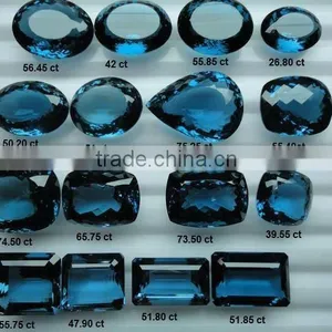 London Blue Topaz Cabochon Loose Calibrated Briolettes Faceted Cut thumbnail-1