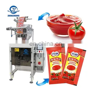 3 Side Sealing Ketchup Sachet Tomato Sauce Honey Packaging Machines Automatic Liquid Packing Machine thumbnail-1