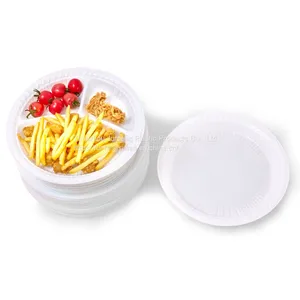 Manufacturer Customized 8inch 10 Inch Round Plate PP Dinner Plate Disposable Plastic Parties Dish thumbnail-1