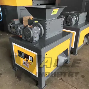 Mini Double Shaft Industrial Shredder Iron Aluminum Steel Crusher Shredding Machine thumbnail-2