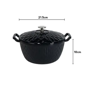 Professional Ripple Design Cast Iron Dutch Oven for Even Cooking thumbnail-2