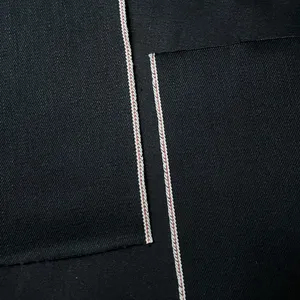 13.8 oz Black Selvedge Denim Jeans Material Manufacturer W262728K-1A thumbnail-2
