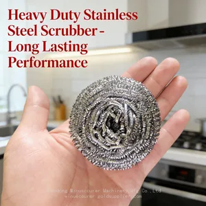 Stainless Steel Dry Sponge Cleaning Ball 20g 30g 40g Cleaning Ball for Kitchen Cleaning Stainless Sponge Scourer thumbnail-2