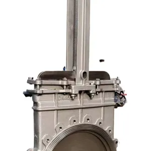CF8 SS 303/304/316L/201 Stainless Steel Knife Gate Valve Pneumatic Petal Type 8 Inch Dn80 Knife Gate Valve thumbnail-5
