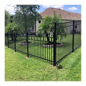 Boundary Wall Grill Fence Square Tube Zinc Steel Spear Top Picket Fence With Metal Picket Outdoor Ornamental Fence thumbnail-5
