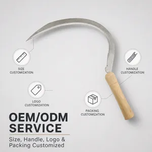Scythe And Sickle Set For Garden And Farm Cutting Tools Curved Sharp Blade For Hay Grass Harvesting Outdoor Field Daily Work Use thumbnail-4
