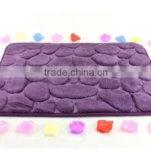 Machine Made Modern Stone Design Red Coral Fleece Face Mat thumbnail-4
