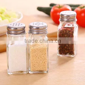 Wholesale Price Stainless Steel Top Clear Glass Salt and Pepper Shaker Set Kitchen Spice Glass Salt and Pepper Jar thumbnail-2
