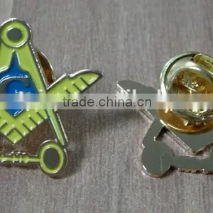 Metal Soft Enamel G Geometry Freemason Pin Badge With Key Shape thumbnail-1