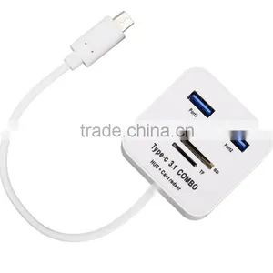 Universal Travel 3.1 Type C to 2 Ports Micro Card OTG Power Adapter thumbnail-3