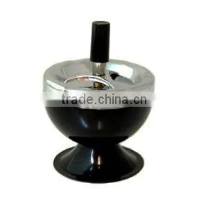Push Down Chrome Finish Retro Vintage Spinning Ashtray thumbnail-2