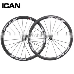 Clincher Wheelset R13 Hubs Cabron Road Bike Parts ICAN China Bike Wheelset 38C thumbnail-1