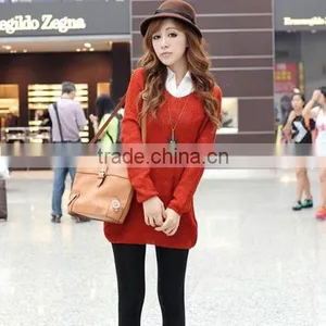 Hot Sale Ladies Loose Knitted Sweater thumbnail-4