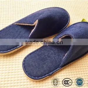 Cheap and OEM Hotel Disposable Pull Plush Slipper With EVA Sole thumbnail-1