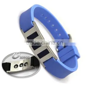 Fashionable Health Sports Titanium Magnetic Ion Silicone Bracelet Sport Balance thumbnail-1