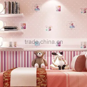Classic Style Non Woven Foaming Pink Kids Wallpaper for Girls Room thumbnail-1