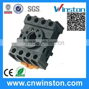PF083A-E General Purpose 8 Pin Round Type 300VAC 10A Din Rail Mouting Electric Plastic Relay Socket With CE thumbnail-1
